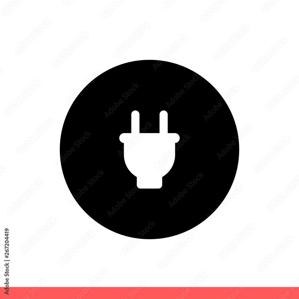Plug vector icon, electric symbol. Simple, flat design isolated on white background for web or mobile app Plug vector icon, electric symbol. Simple, flat design isolated on white background for web or mobile app