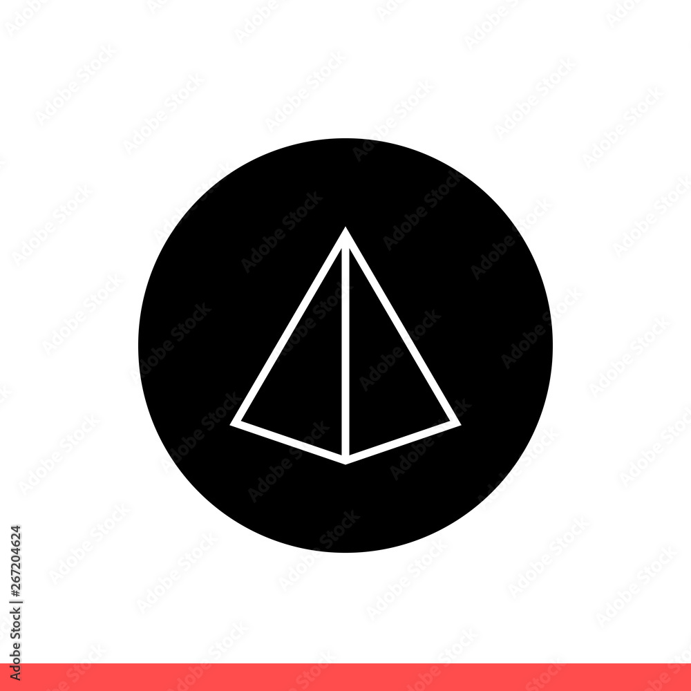 Pyramid vector icon, triangle symbol. Simple, flat design isolated on white background for web or mobile app Pyramid vector icon, triangle symbol. Simple, flat design isolated on white background for web or mobile app