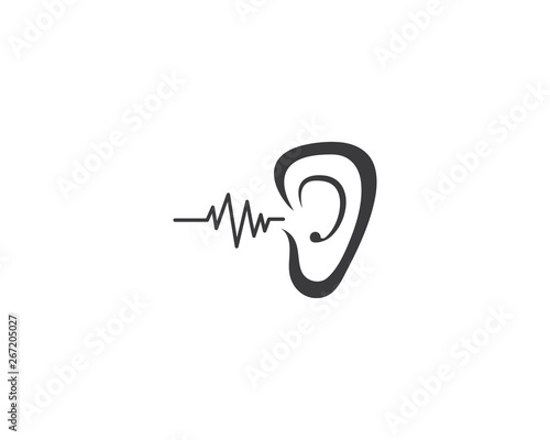 Hearing logo template vector icon illustration