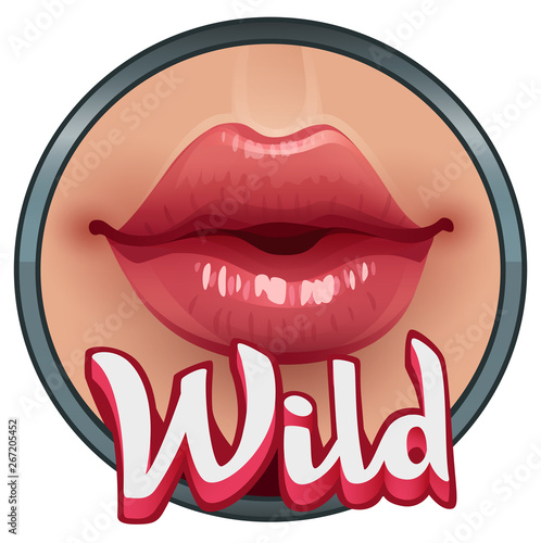 Wild symbol for slot game with lips