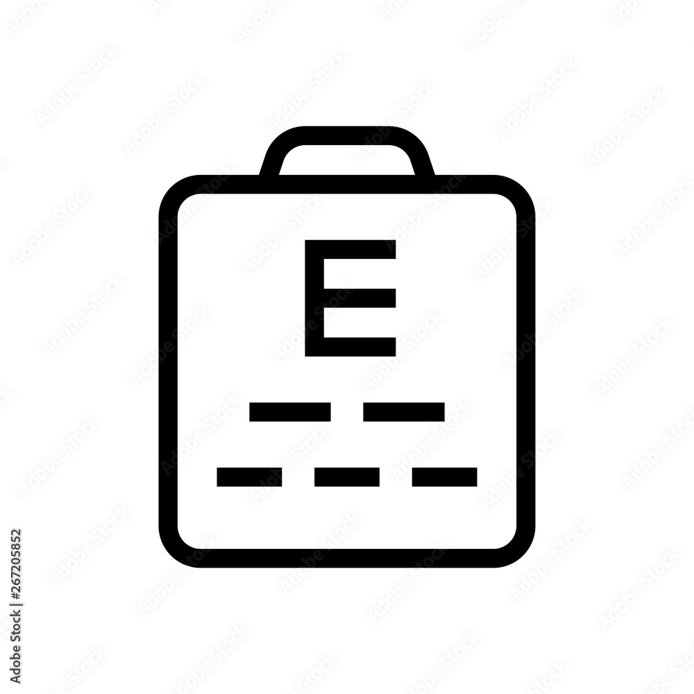 ophthalmologist chart icon design. myopia eye test symbol. line art medical healthcare vector illustration ophthalmologist chart icon design. myopia eye test symbol. line art medical healthcare vector illustration