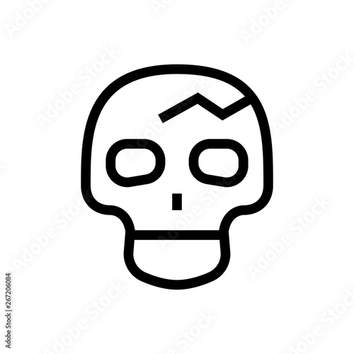 concussion icon design. skull with crack on the forehead symbol. kidney donation icon design body organ transplant community care symbol.