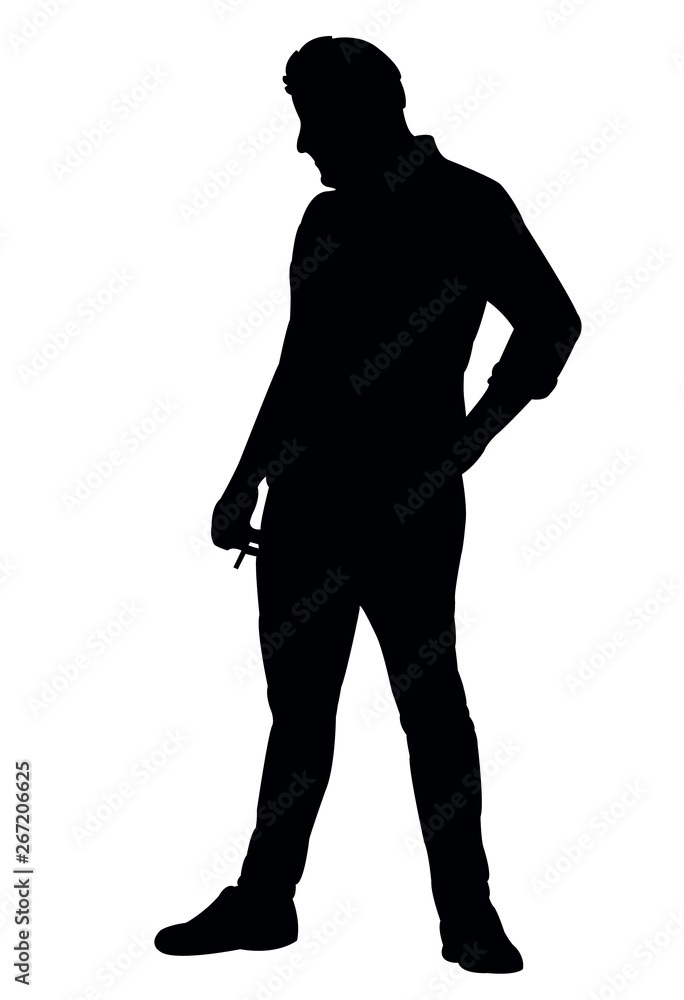 man smoking body silhouette vector