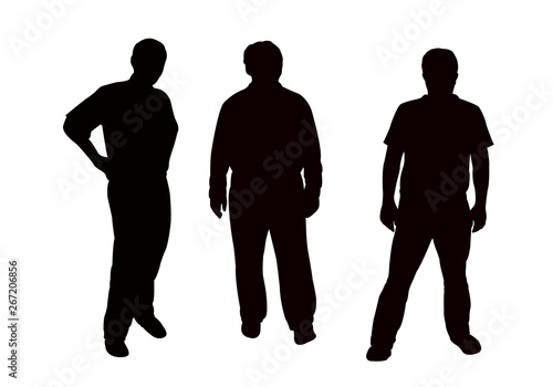 men together, silhouette vector