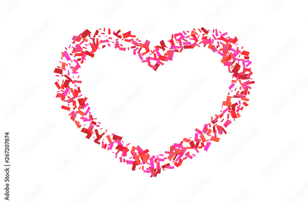 Red White and Pink Heart Confetti Red and Pink Wedding 