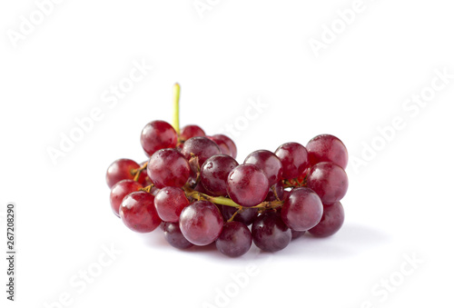 Red grape isolated on the white background