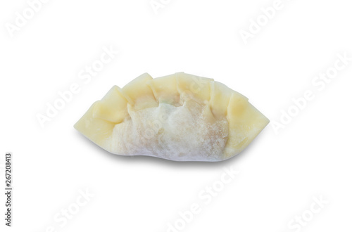 raw dumplings or gyoza isolated on white background