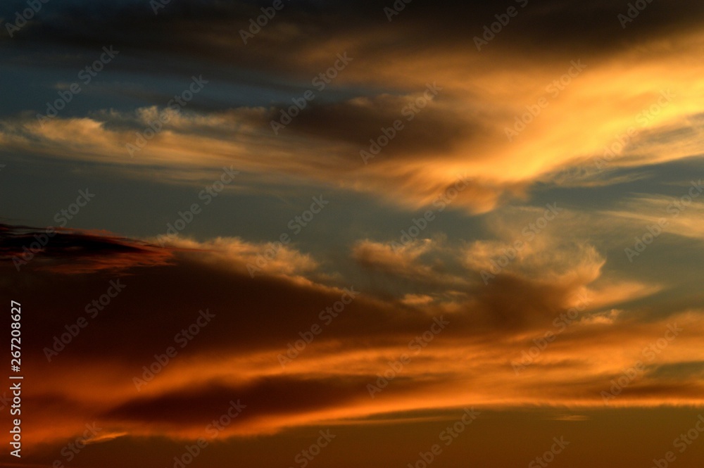Summery Color Dusk Clouds over Berlin and Brandenburg from July 22, 2015, Germany