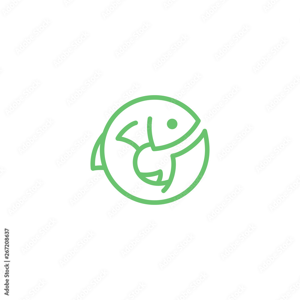 fish line vector logo design fish line vector logo design