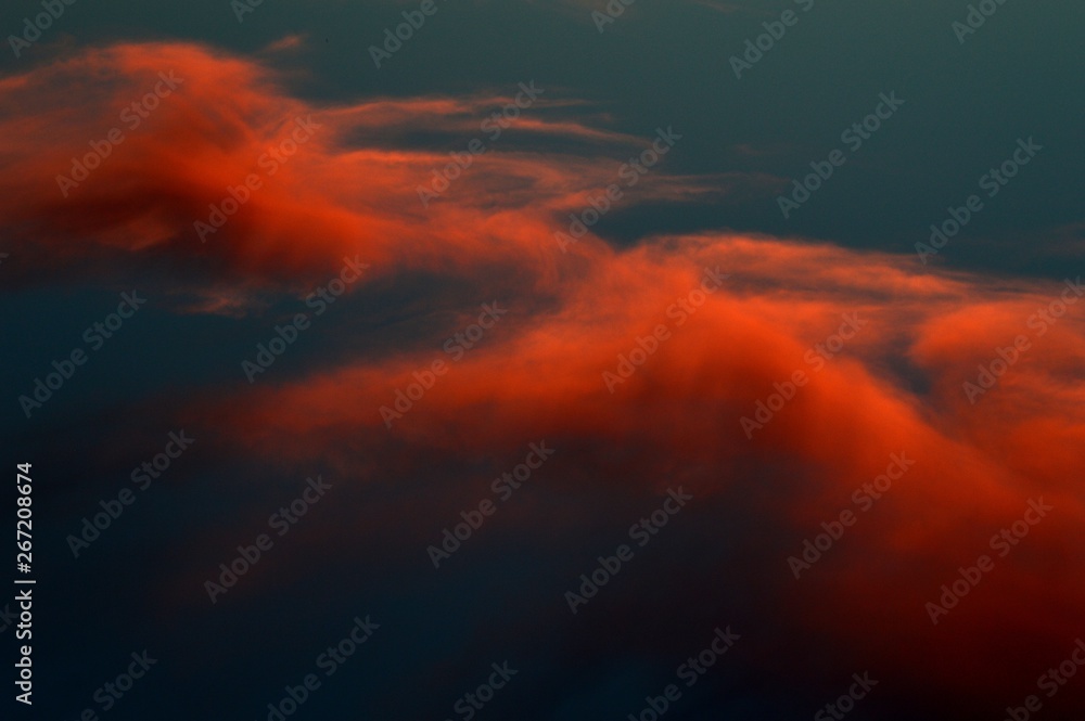 Fototapeta premium Summery Color Dusk Clouds over Berlin and Brandenburg from July 22, 2015, Germany