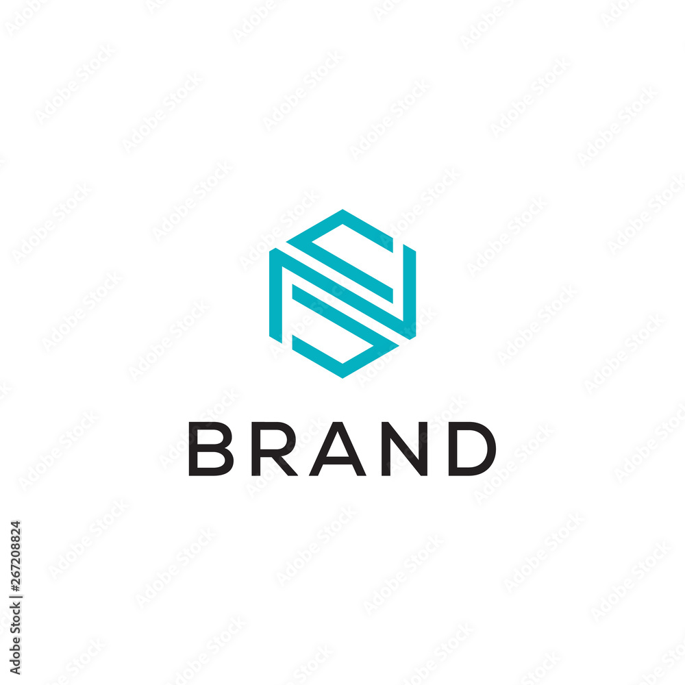 NS geometric monogram letter vector logo design NS geometric monogram letter vector logo design