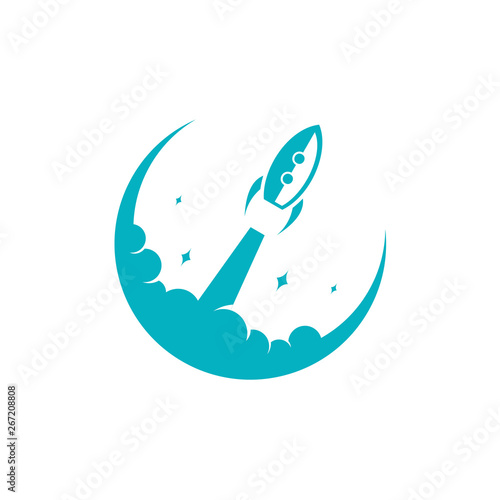 rocket launch vector logo design