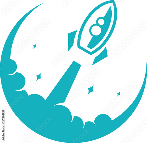 rocket launch vector logo design