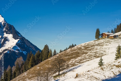 beautiful winter view the mountains of Switzerland