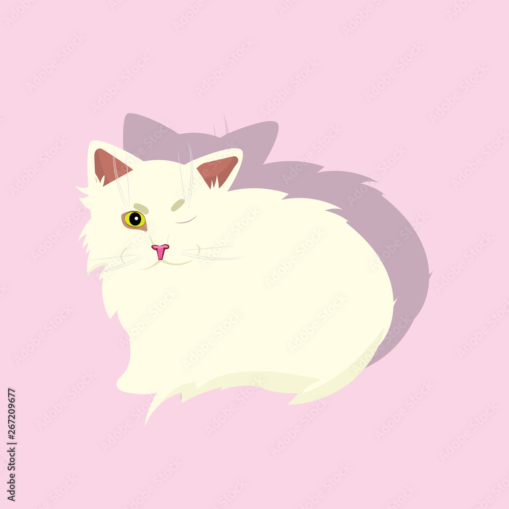 cute icon with a white cat cute icon with a white cat