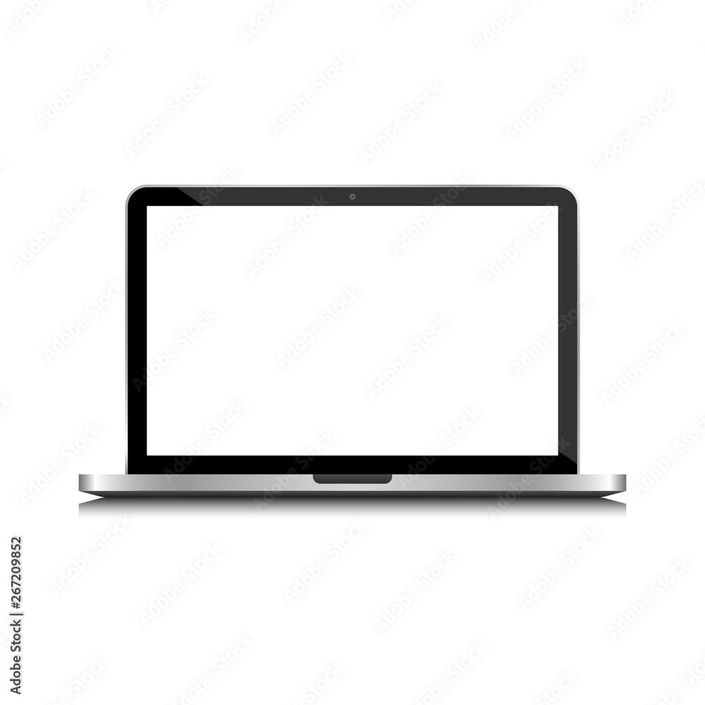 Modern laptop PC with blank LCD screen - Illustration Modern laptop PC with blank LCD screen - Illustration