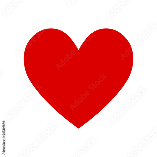 Red heart icon on a white background - Illustration