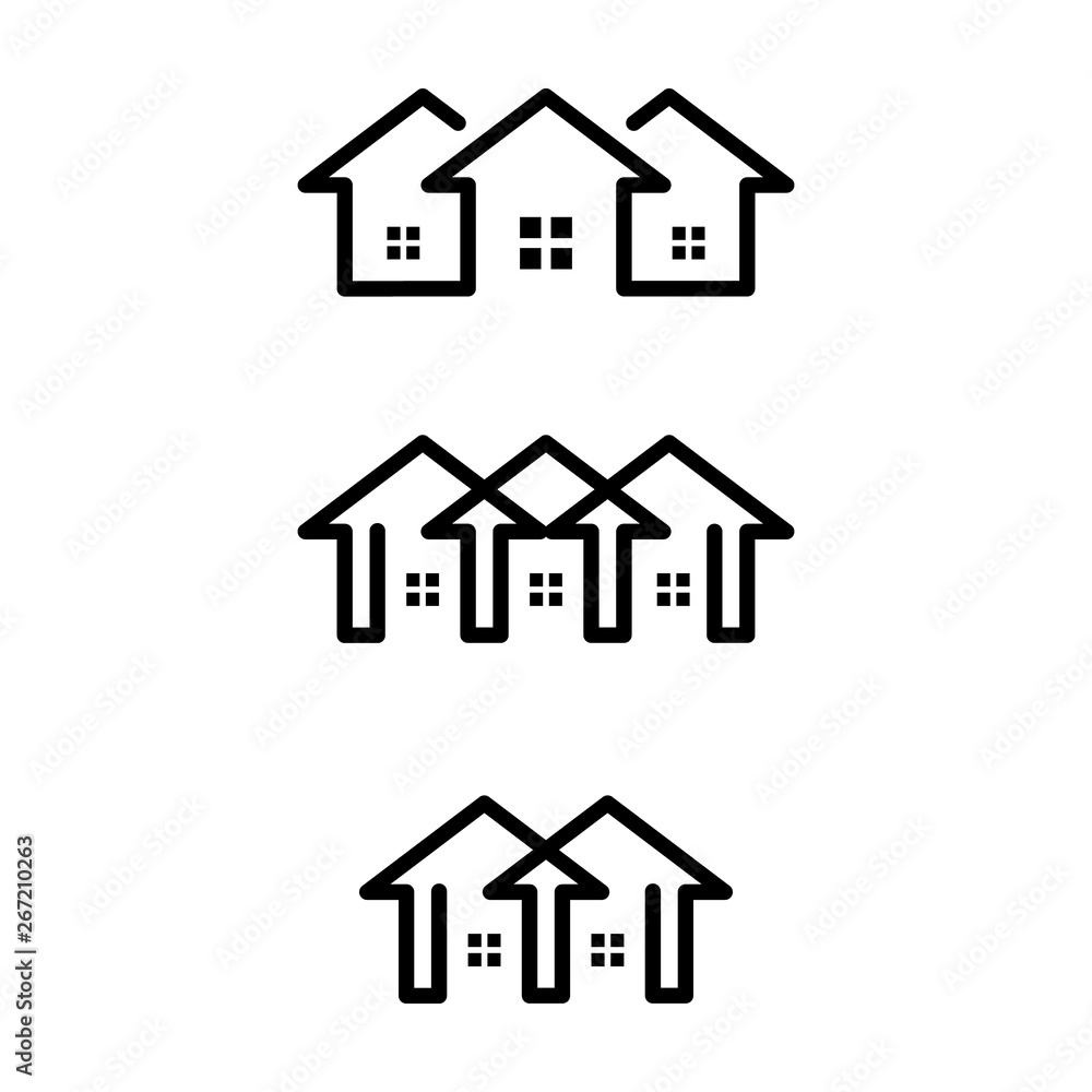 Business real estate vector logo. Home and house symbol logo. Clean, simple, and flat design. Modern style with elegant shape logo Business real estate vector logo. Home and house symbol logo. Clean, simple, and flat design. Modern style with elegant shape logo