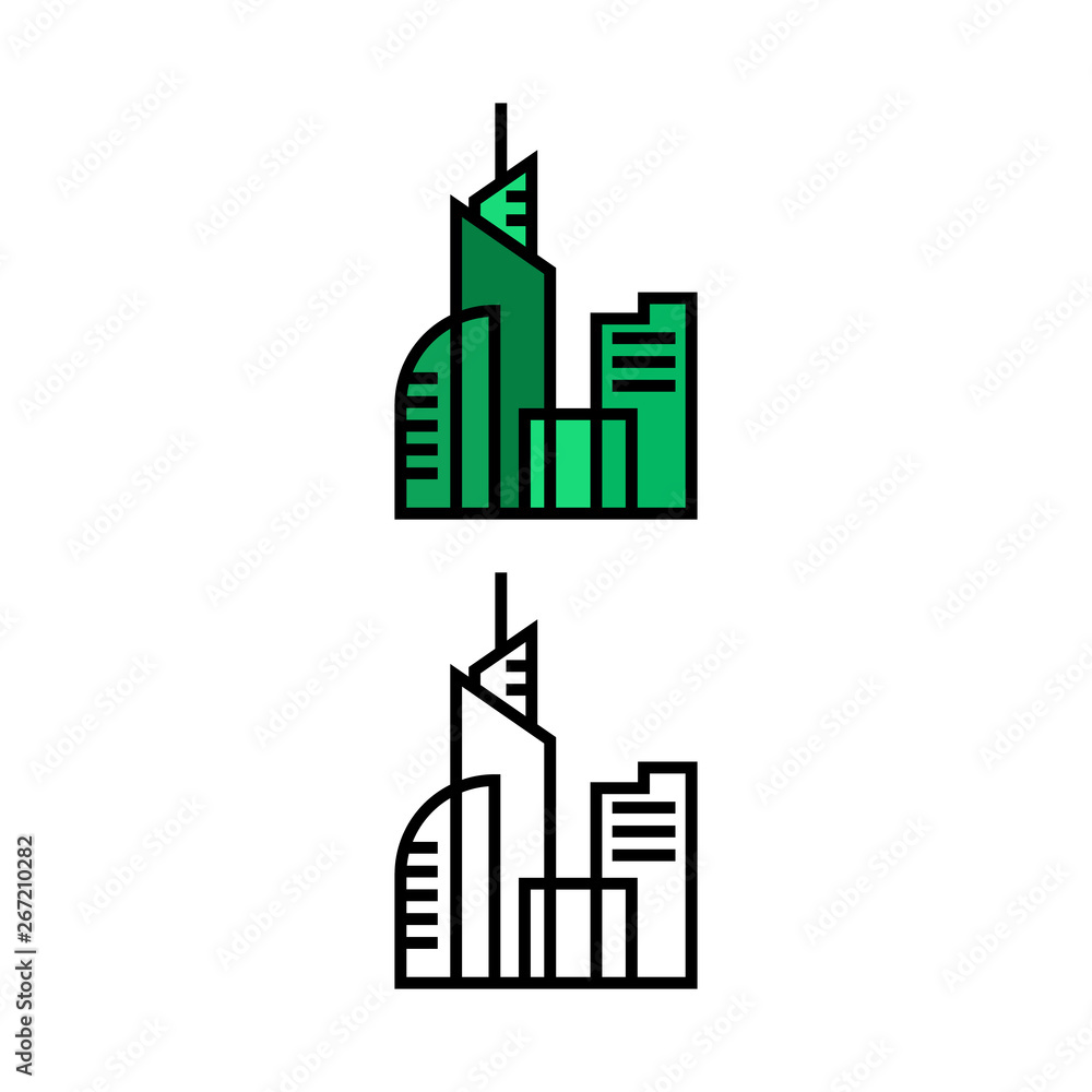 Business real estate vector logo. Home and house symbol logo. Clean, simple, and flat design. Modern style with elegant shape logo