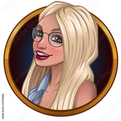 Portrait of beautiful blonde with glasses