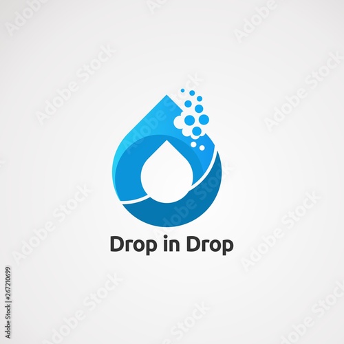 drop in drop water logo vector, icon, element, and template for company