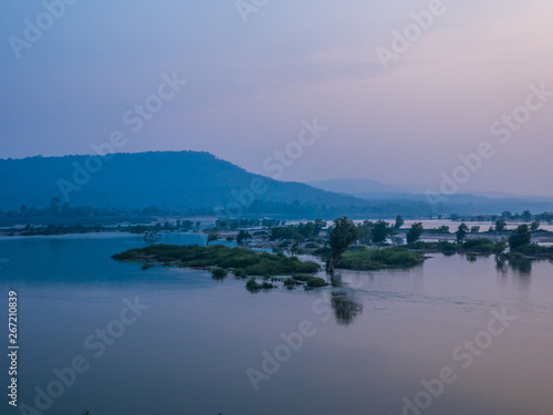 Beautiful view of WAT KHONGCHIAM and TWO COLOR RIVER.