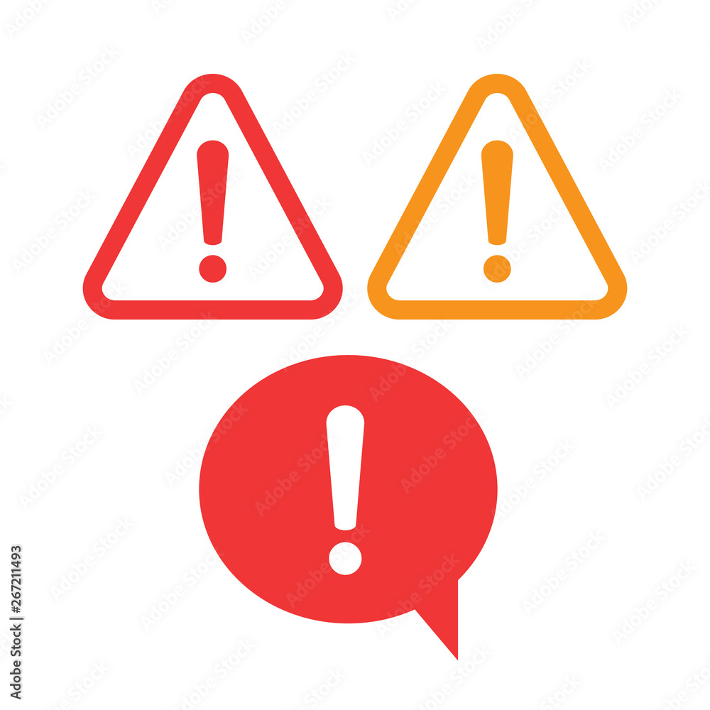 Warning Icon Vector. The attention icon. Danger symbol. Alert icon Warning Icon Vector. The attention icon. Danger symbol. Alert icon