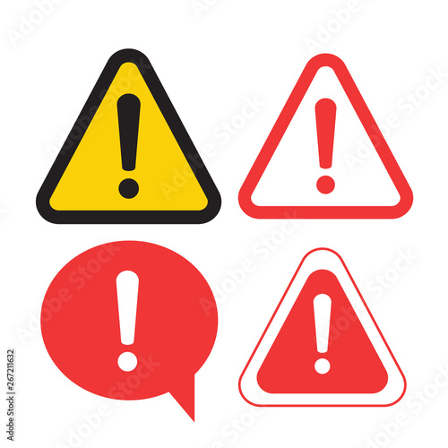 Exclamation mark. The attention icon. Danger symbol. Alert icon