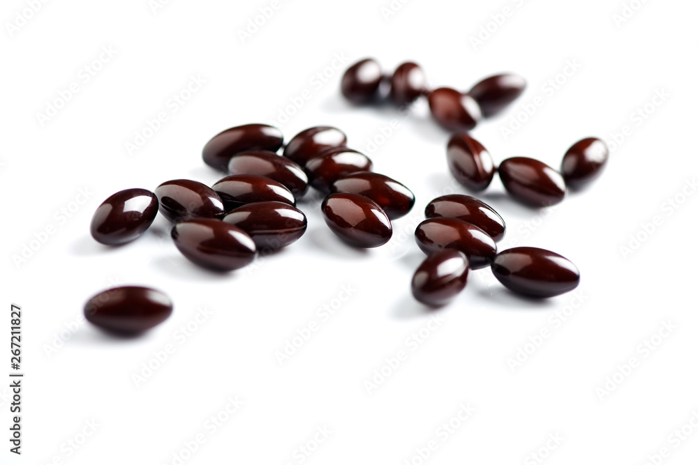 Vitamin C with Bioflavonoids and Rose Hips. White background. Close up. Copy space. Vitamin C with Bioflavonoids and Rose Hips. White background. Close up. Copy space.