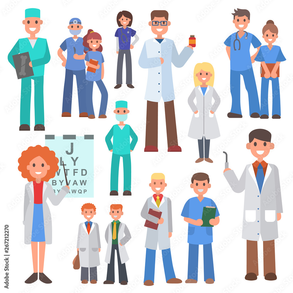 Team of doctors and other hospital workers seamless pattern vector illustration. Medicine professionals and medical staff people in uniform doctor, nurse. Health care clinic Team of doctors and other hospital workers seamless pattern vector illustration. Medicine professionals and medical staff people in uniform doctor, nurse. Health care clinic