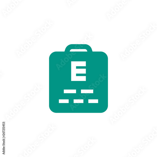 ophthalmologist chart icon design. myopia eye test symbol. medical healthcare vector illustration