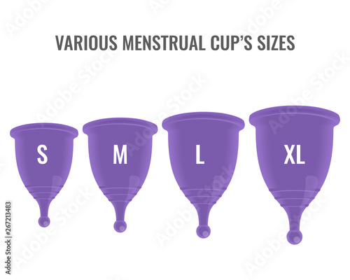 Female hygiene product, menstrual period cup. Women health product. Vector