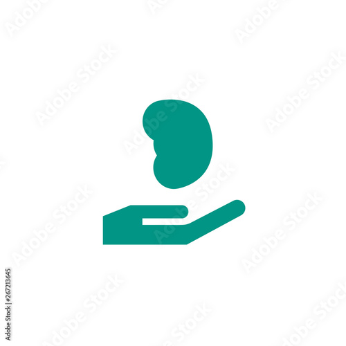 kidney donation icon design body organ transplant community care symbol. medical healthcare vector illustration