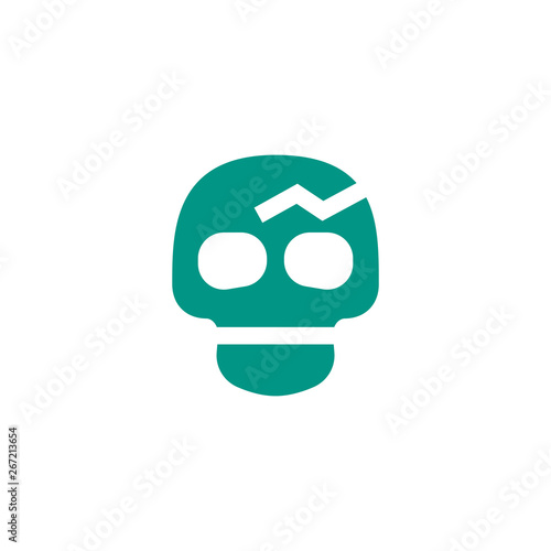 concussion icon design. skull with crack on the forehead symbol. medical healthcare vector illustration