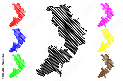 Odessa Oblast (Administrative divisions of Ukraine, Oblasts of Ukraine) map vector illustration, scribble sketch Odesa Oblast map