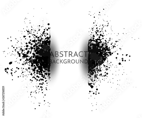 Abstract vector illustration. Splash of  paints with 3d effect. Separating paints with a place for text