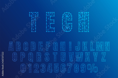 Technology abstract font set. Eps 10