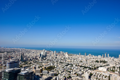 Aerial view of the city. Tel Aviv. Panorama of the city.