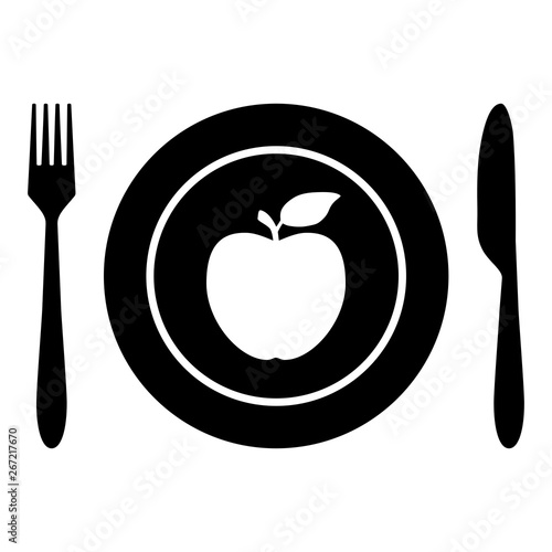 Apfel und Besteck