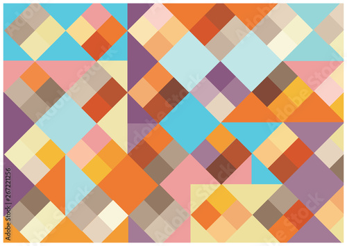 Abstract vector mosaic tiles background in retro style