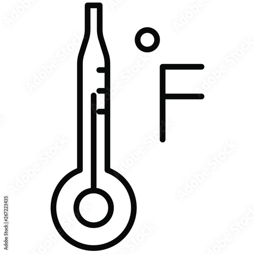 Nice Outline Farenheit vector icon