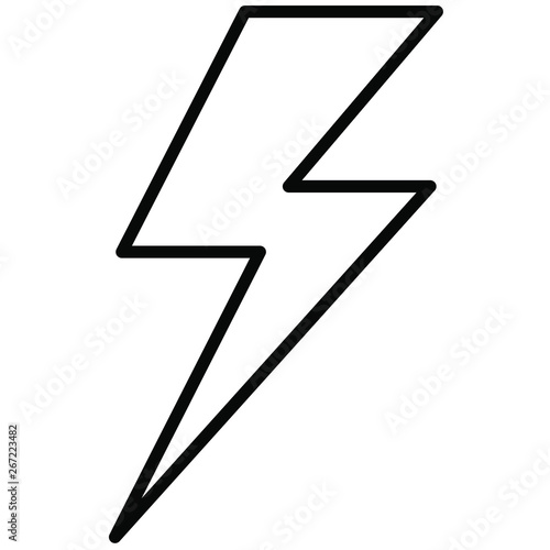 Nice Outline Thunder vector icon