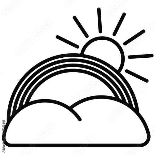 Nice Outline Rainbow vector icon