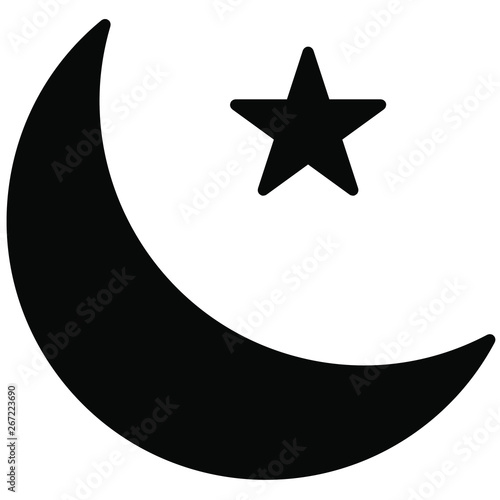 Nice Glyph Night vector icon
