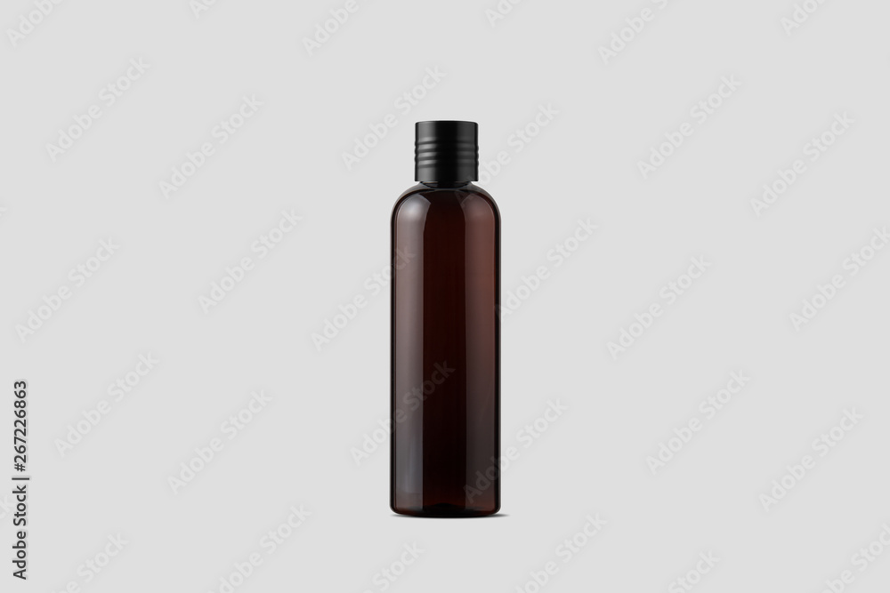 Cosmetic Plastic Bottle. Liquid container for gel, lotion, cream, shampoo, bath foam. Beauty product package.3D rendering