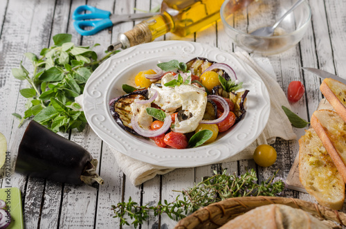 Grilled eggplant with tomatoes