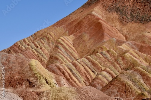 Colorful hills known as Rainbow mountains of China in Zhangye Danxia Landform Geological Park, Gansu province, China