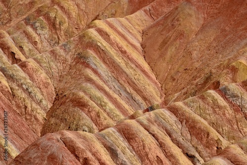 Colorful hills known as Rainbow mountains of China in Zhangye Danxia Landform Geological Park, Gansu province, China