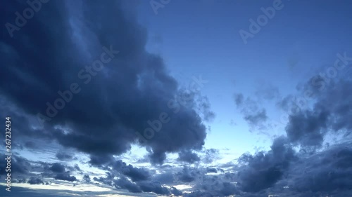 Rain clouds at sunset, Dramatic sky with clouds.