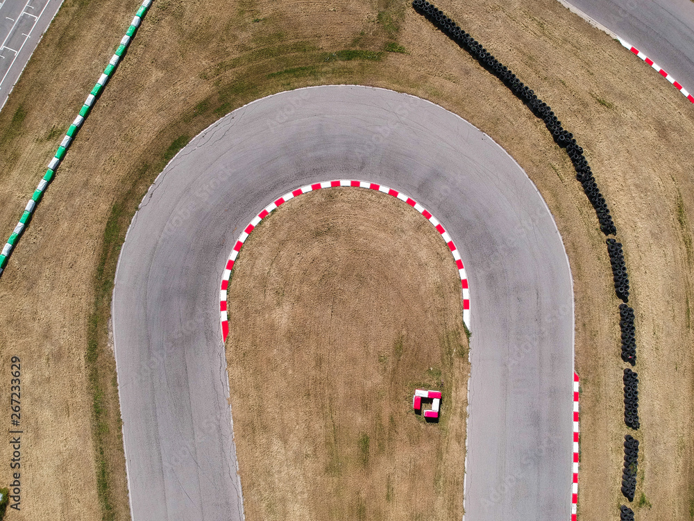 Curves on karting race track, aerial view background. foto de Stock | Adobe  Stock